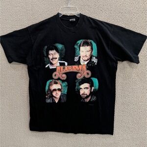 Alabama On Tour Since 1980 T-Shirt‎ Black Vintage 90s Band Tee